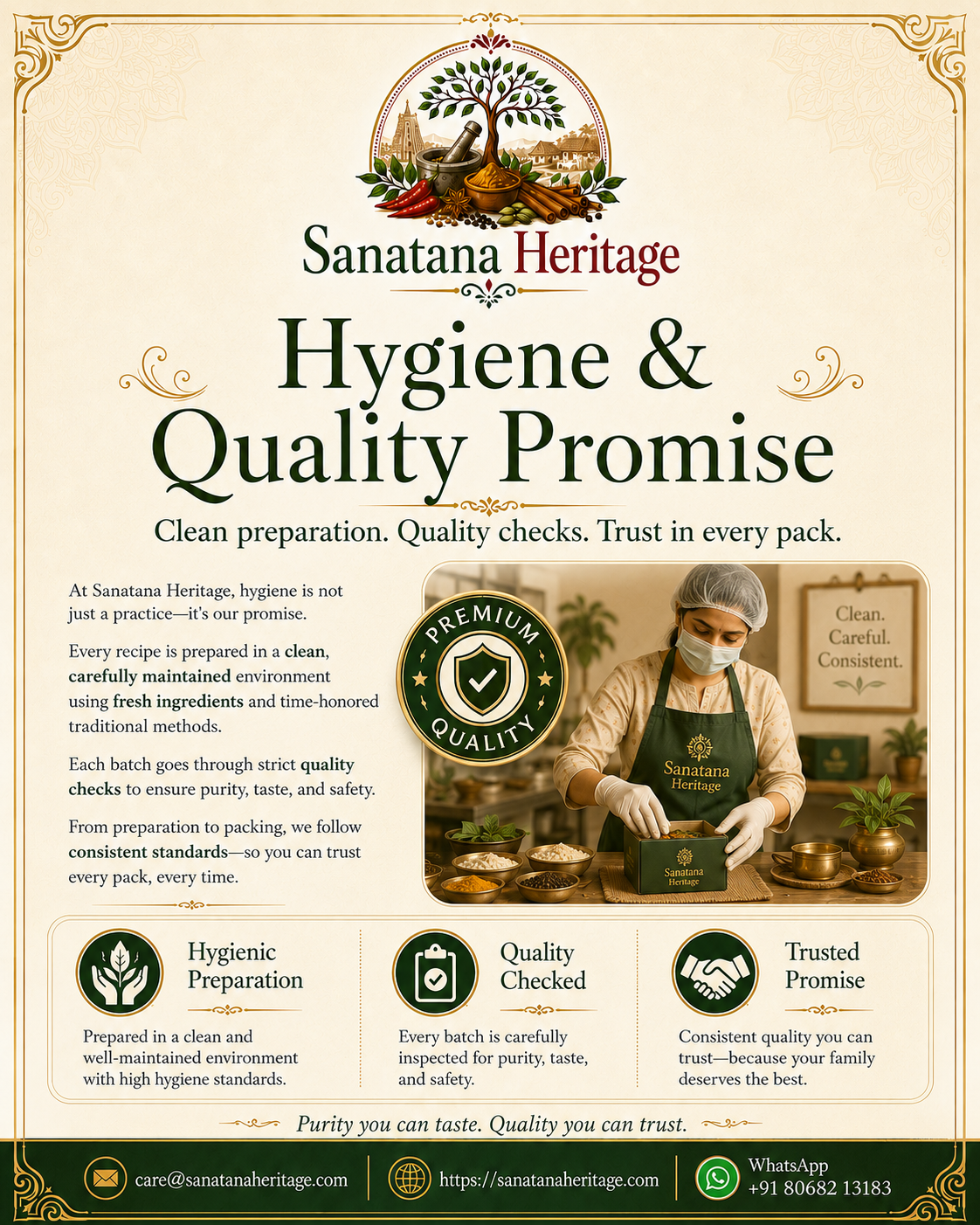 Rava Dosa Premix — Hygiene and quality promise